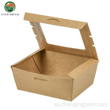 Engångsanpassad Kraft Food Container Takeaway Paper Box